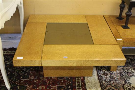 1970s G-plan square burr wood coffee table